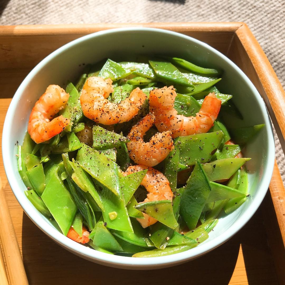 荷兰豆炒虾仁