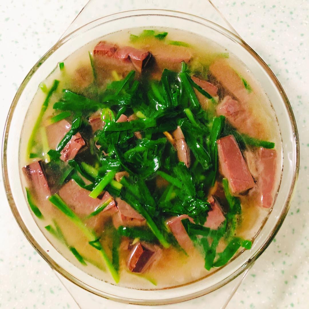 广东特色~韭菜猪红汤