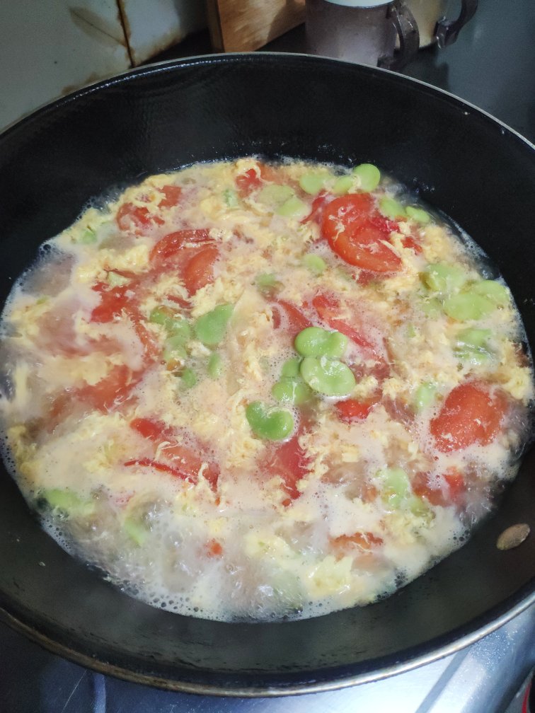 蚕豆番茄蛋汤