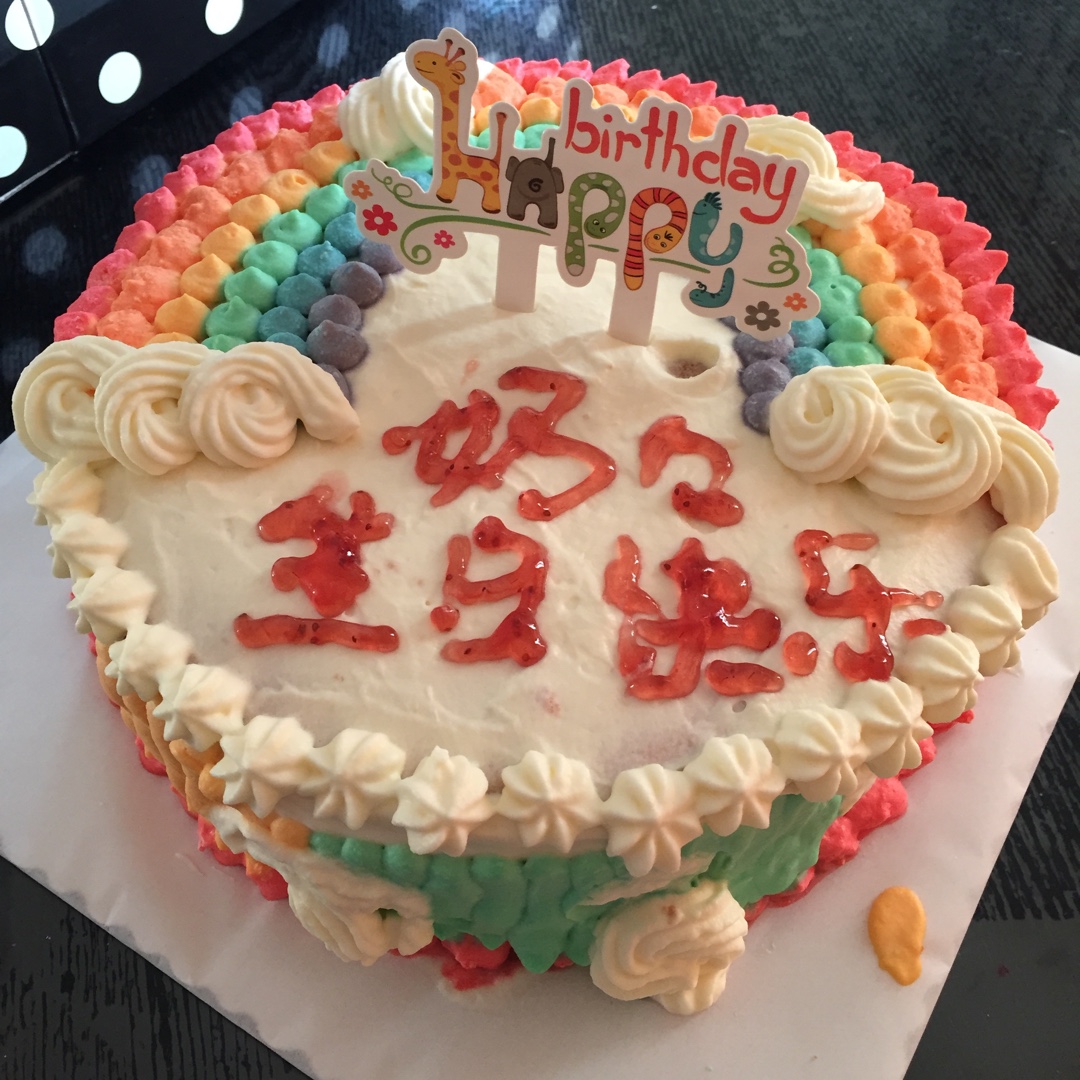 小窍门：一个裱花嘴做出彩虹蛋糕(全程不用洗花嘴)