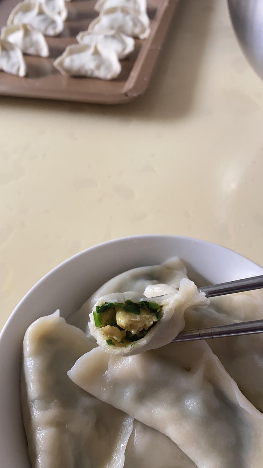 经典的韭菜鸡蛋馅儿饺子 怎么吃都不会腻