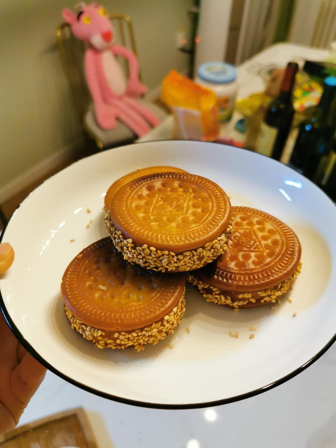 夹饼干南瓜饼的做法