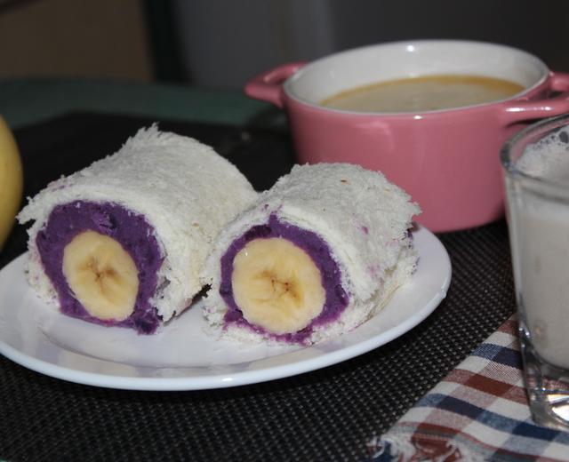 香蕉紫薯吐司卷