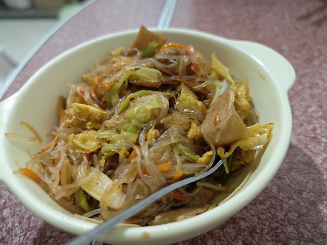 三丝鸡蛋炒粉😋超级懒人食谱，好吃不腻