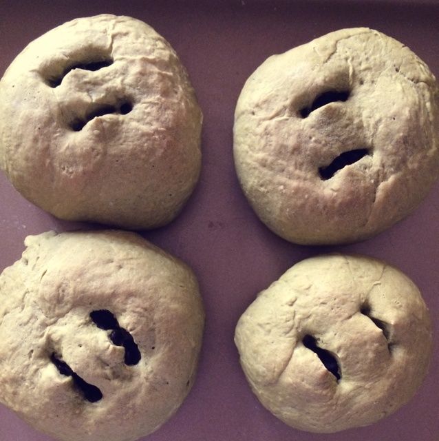 抹茶豆沙小面包（无油脂）