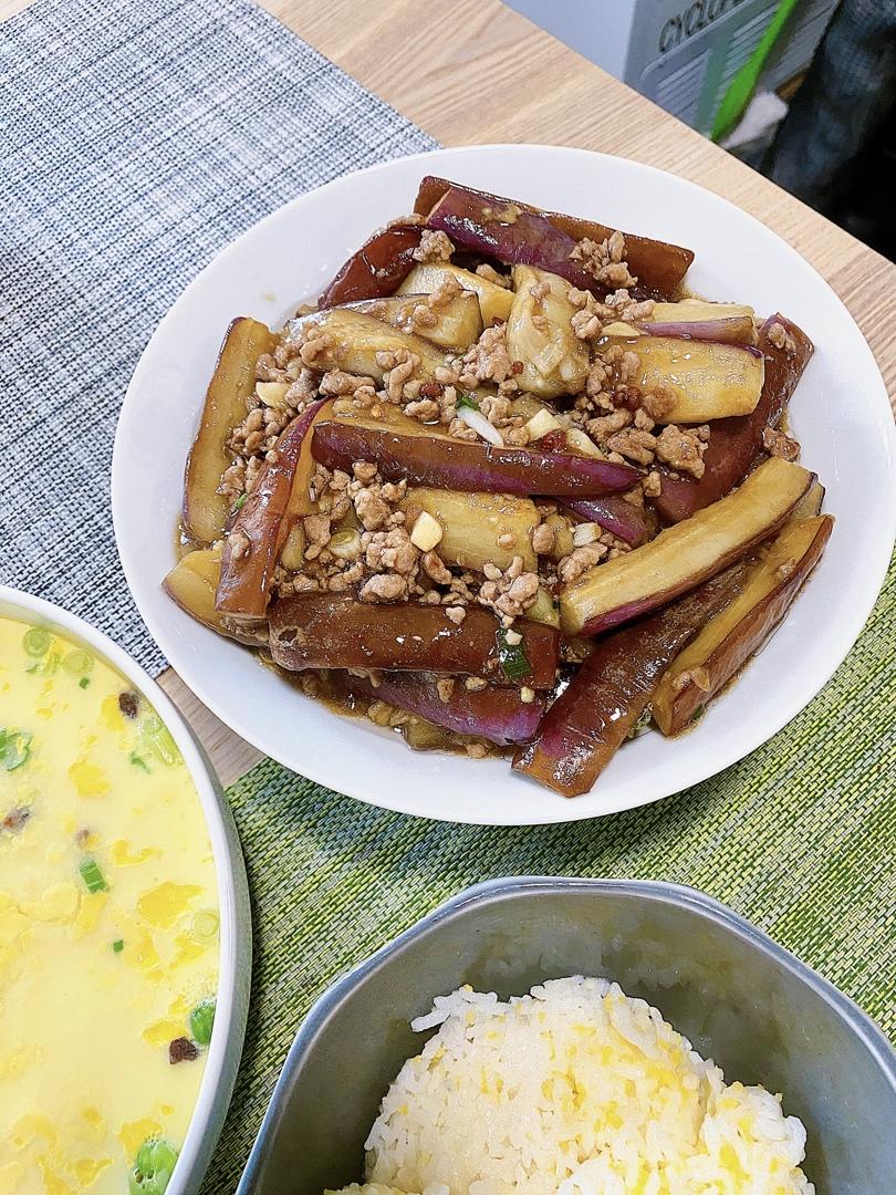 红烧肉沫茄子