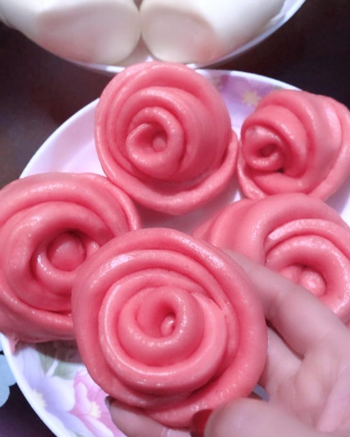 紫薯玫瑰馒头