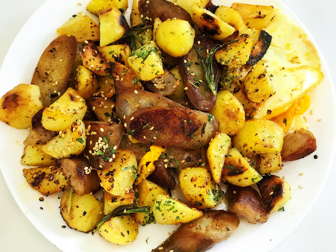 烧烤风味的土豆小香肠