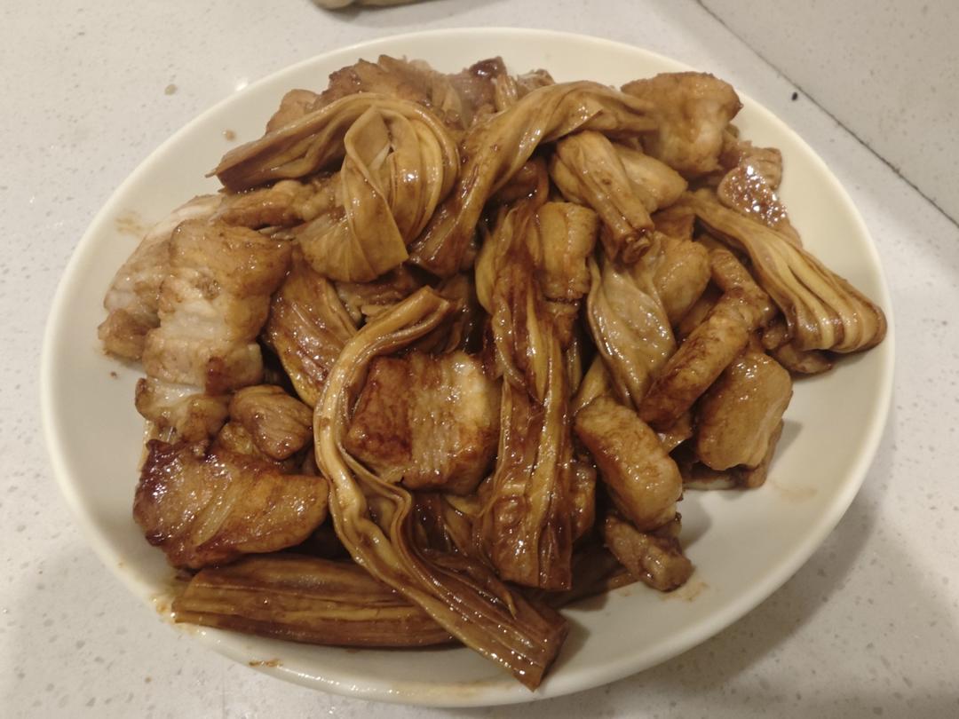 米饭三碗不够吃的【腐竹炒肉】