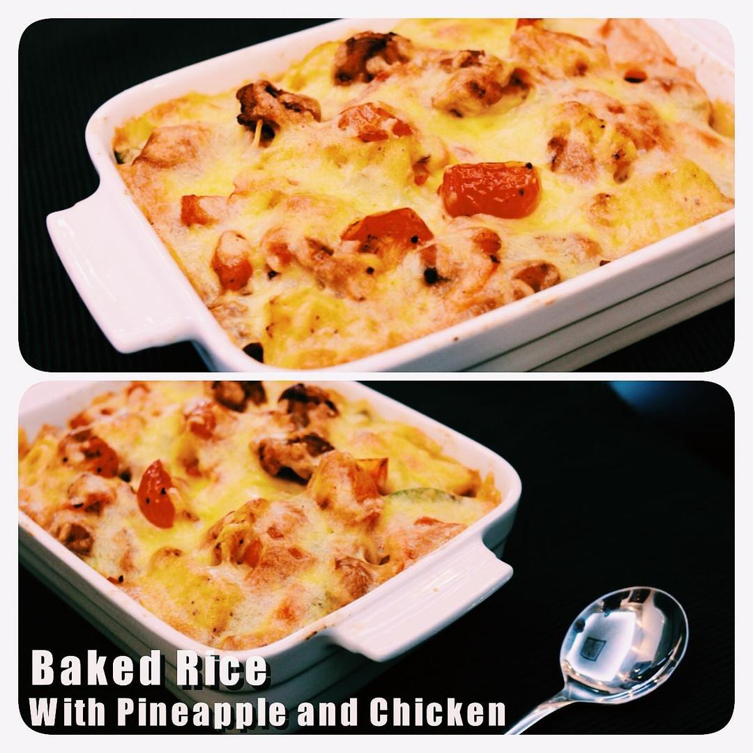 港式菠萝芝士焗鸡肉饭