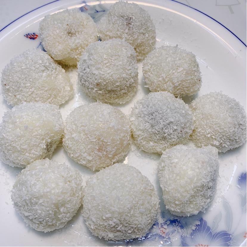 抹茶红豆沙糯米糍（微波炉版）