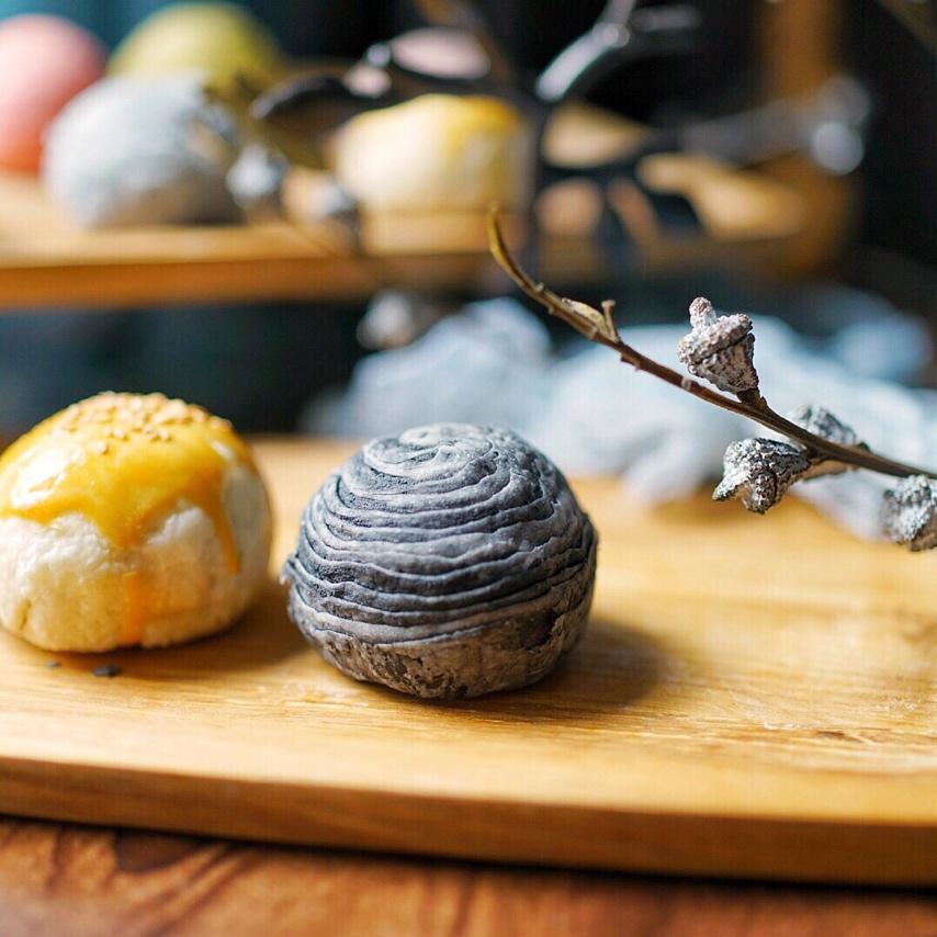 蛋黄酥~紫薯、抹茶、原味~花好月圆，中秋快乐~内附一次做六色蛋黄酥方法~