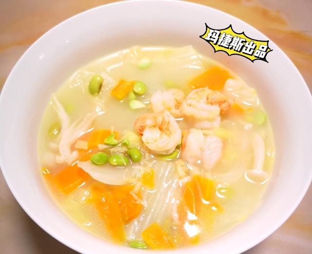 玛捷斯菌菇白菜虾仁汤的做法