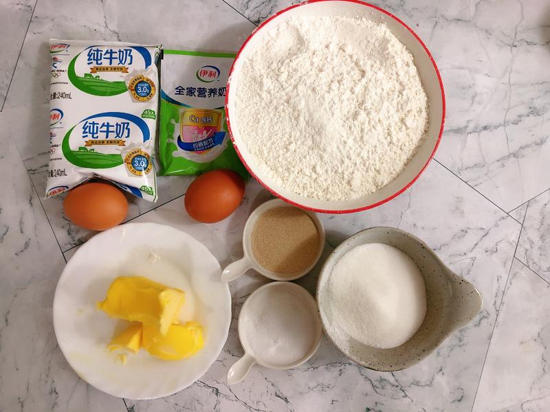 纯奶手撕吐司的做法 步骤1