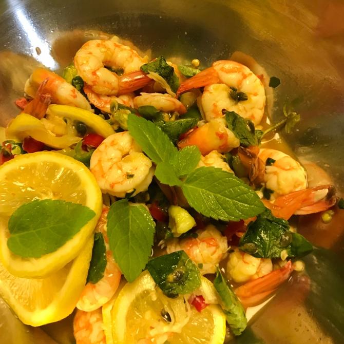 酸酸辣辣柠檬虾