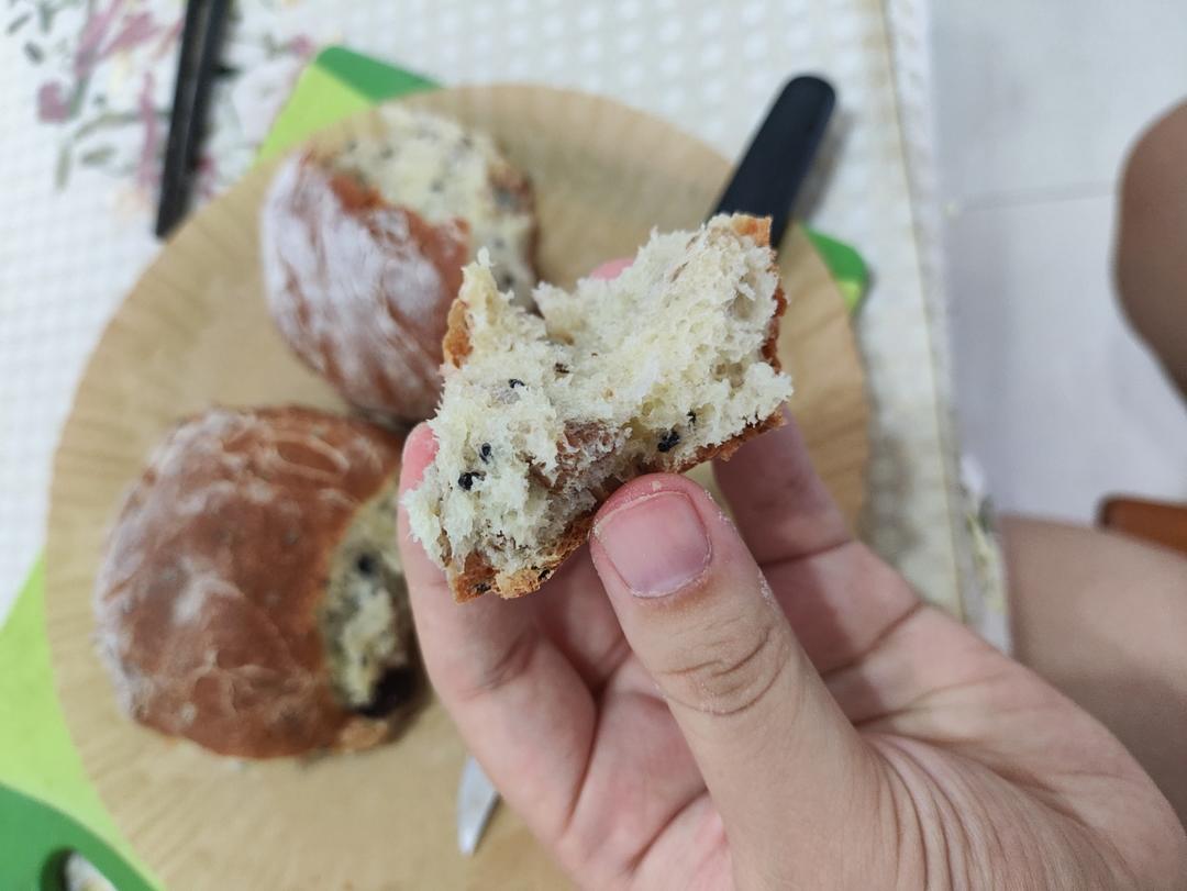 空气炸锅版免揉面包！！！一次成功！