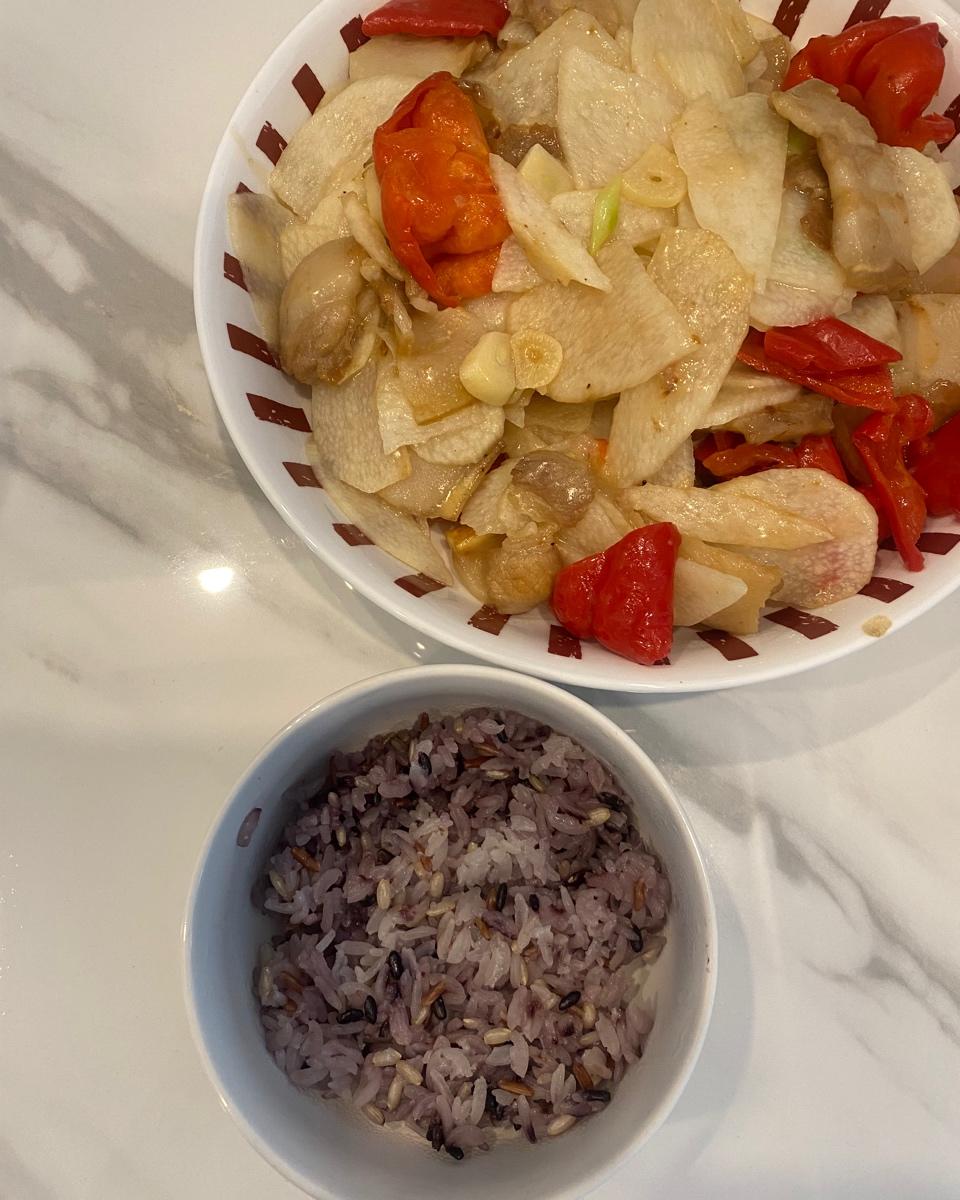 好吃到光盘的山药炒肉片