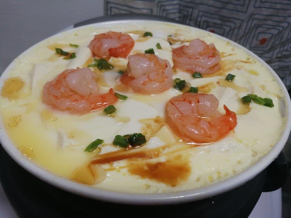 虾仁豆腐蒸水蛋