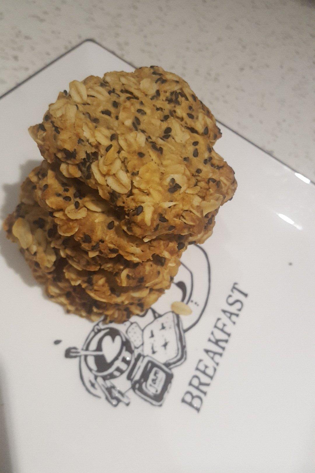 素食:有机燕麦芝麻大饼干