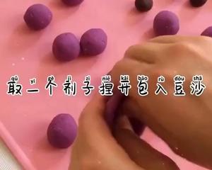 🔥软糯香甜，平底锅就能做的紫薯豆沙饼！的做法 步骤5