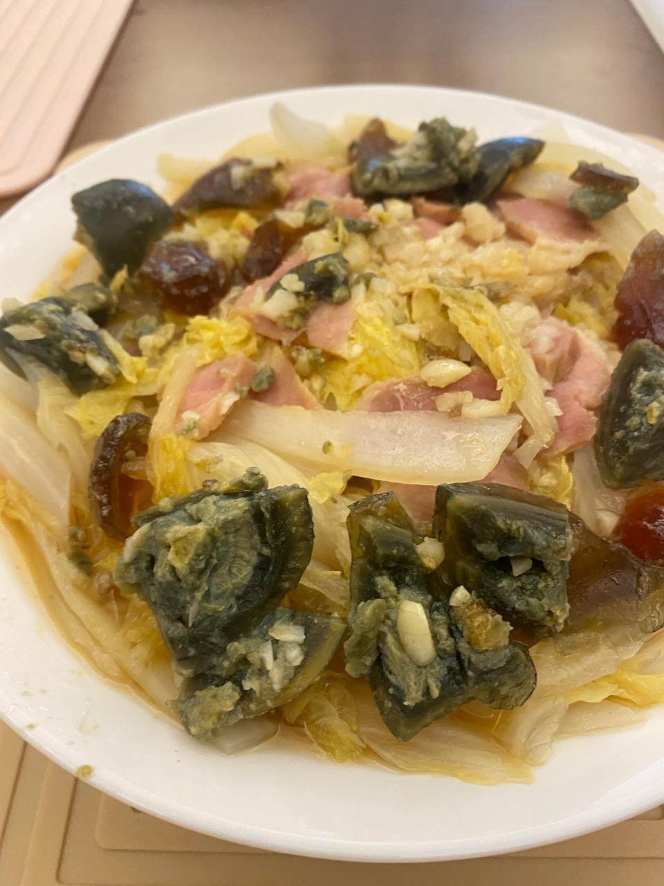 快手菜系列❤️火腿蒸大白菜