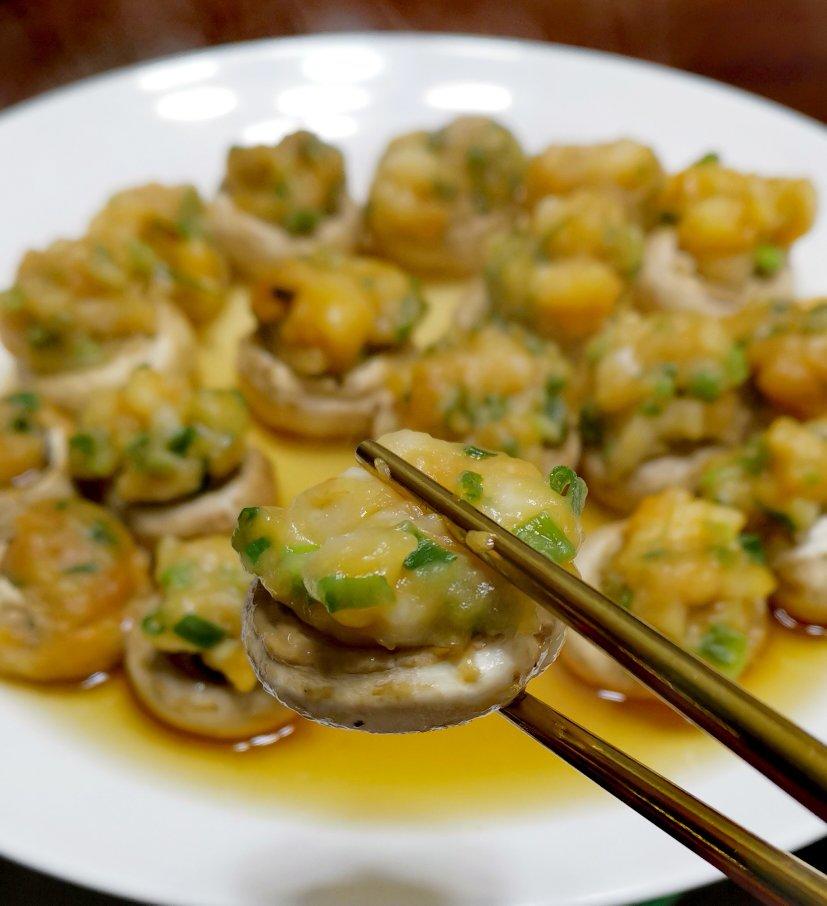 ㊙️鲜菇蒸虾滑，不用一滴油，低脂不长肉‼️