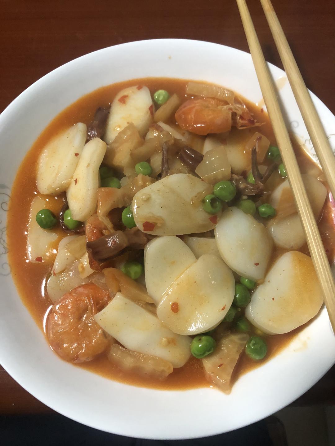 泡菜年糕的做法
