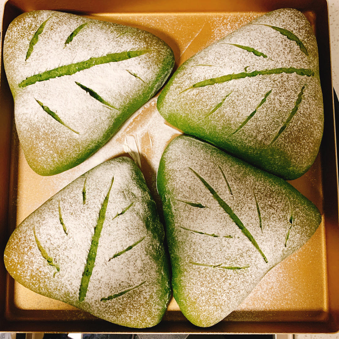 抹茶麻薯蜜豆软欧包（抹茶粉也可换成可可粉）