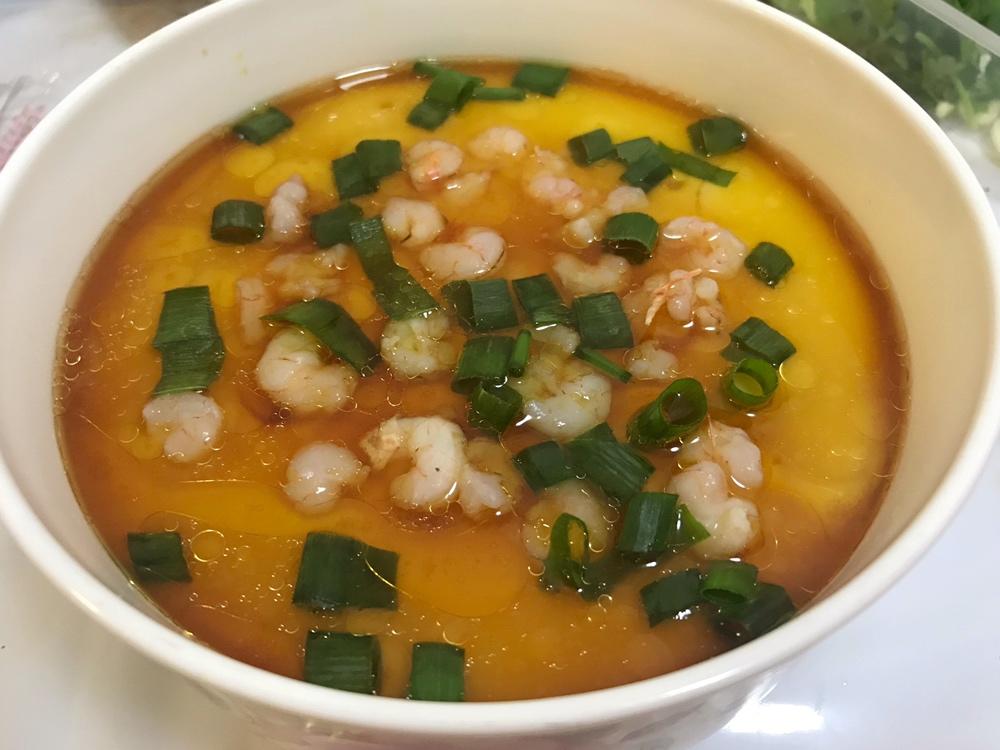 虾仁豆腐蒸水蛋