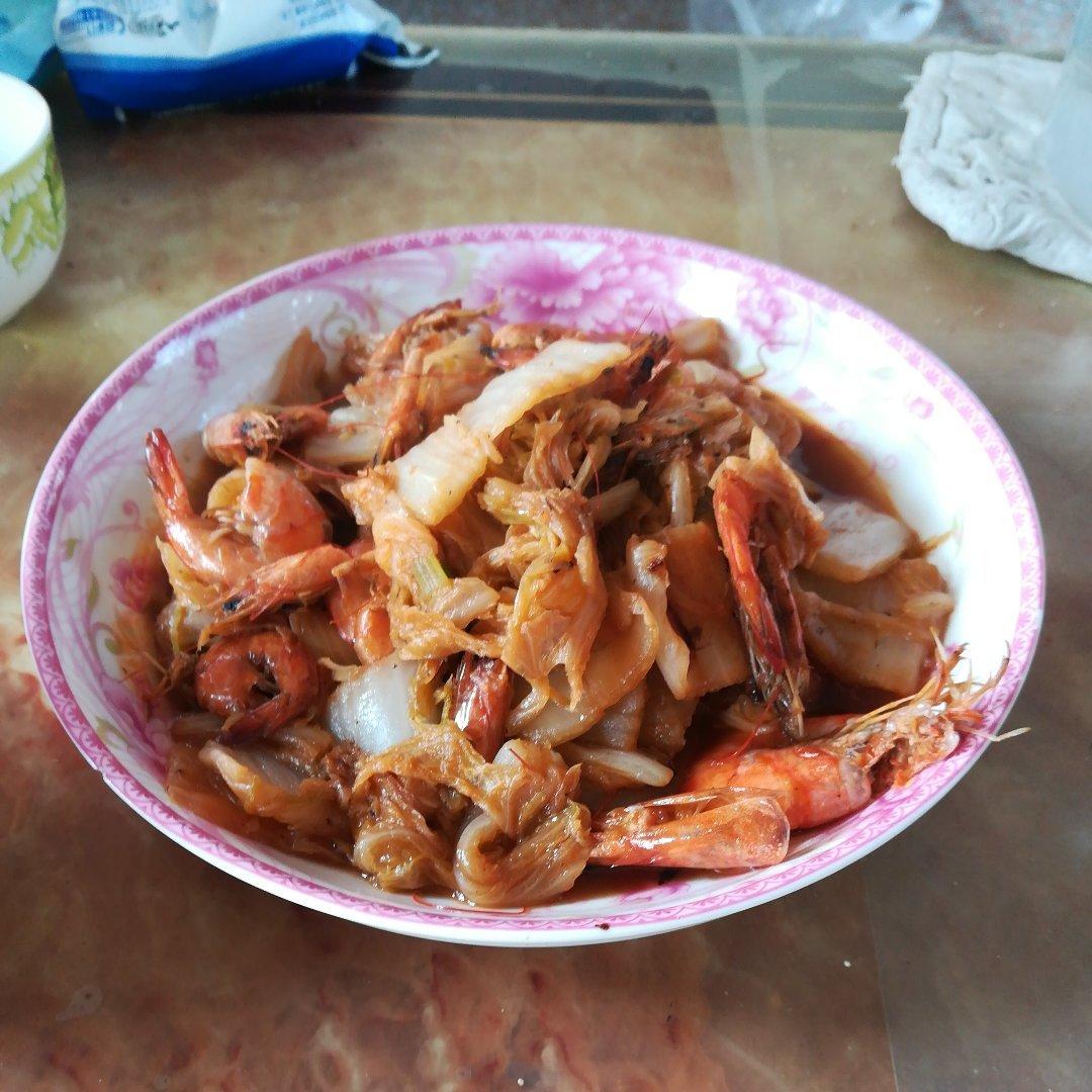 白菜炒大虾