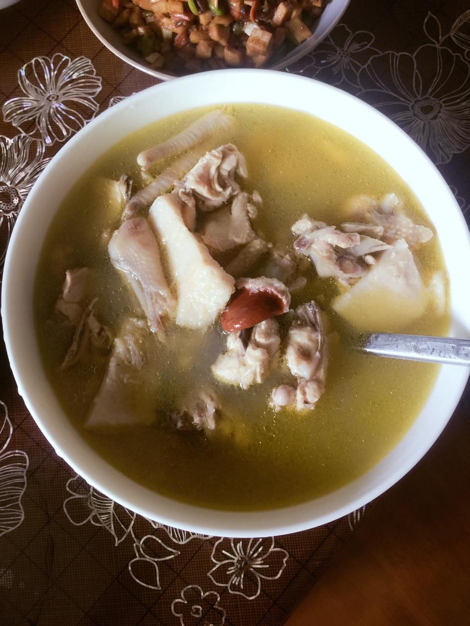 榴莲壳煲鸡汤