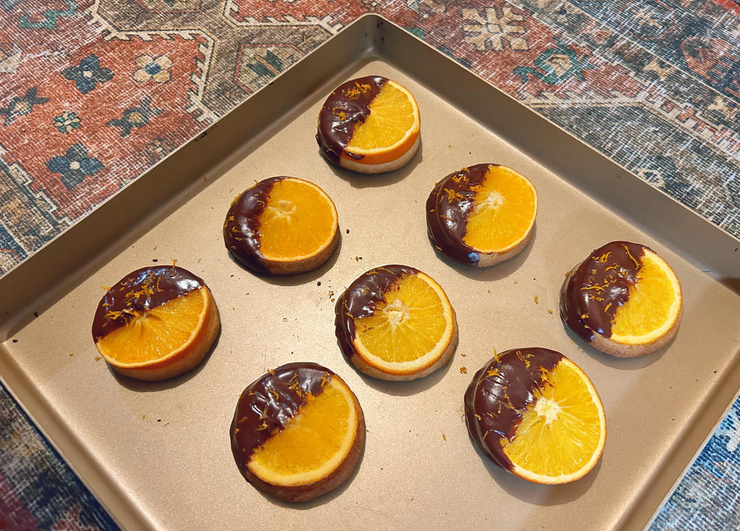 🍊橙意满满超高颜值的巧克力橙子饼干🍪