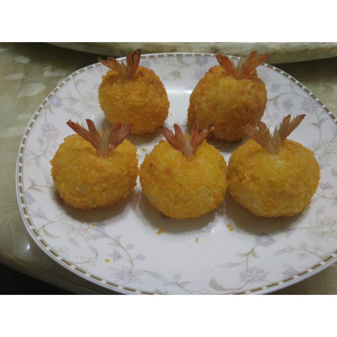 土豆泥鲜虾球