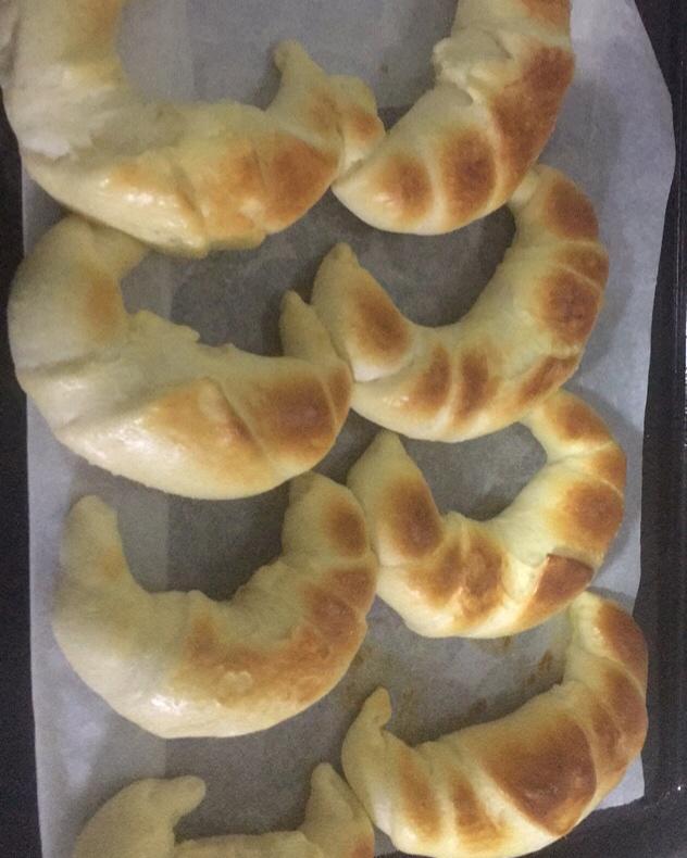 好看好吃的金牛角软面包