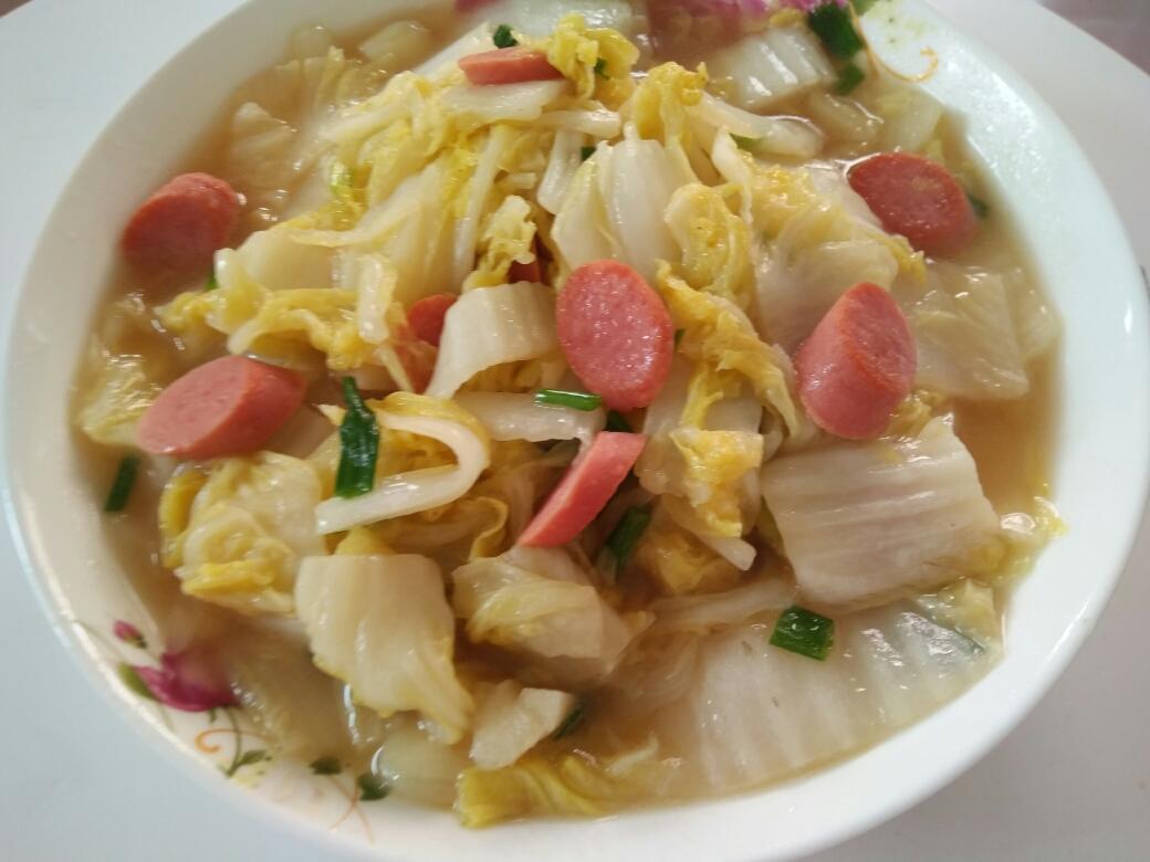 火腿炒白菜的做法