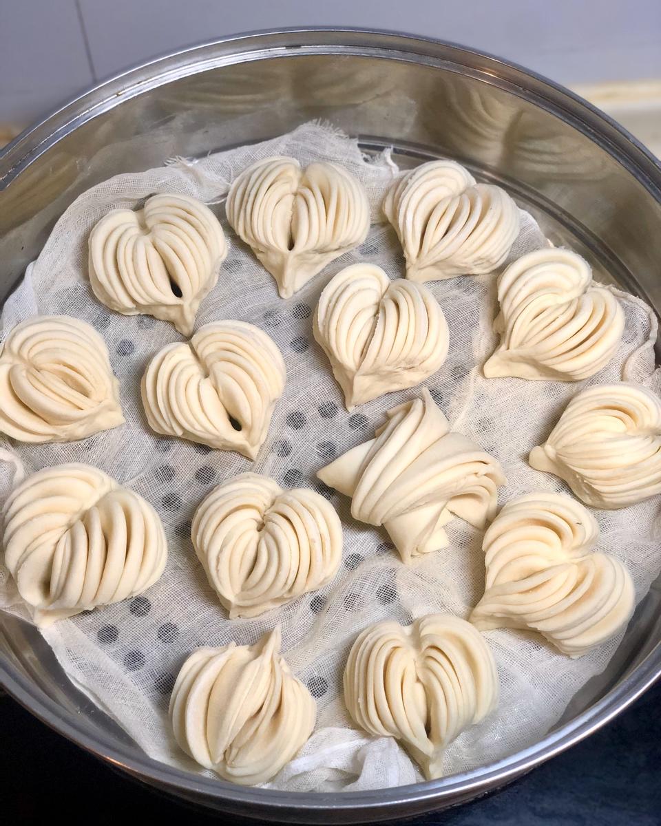 菠菜汁心形馒头 花卷（一次性发酵超治愈）