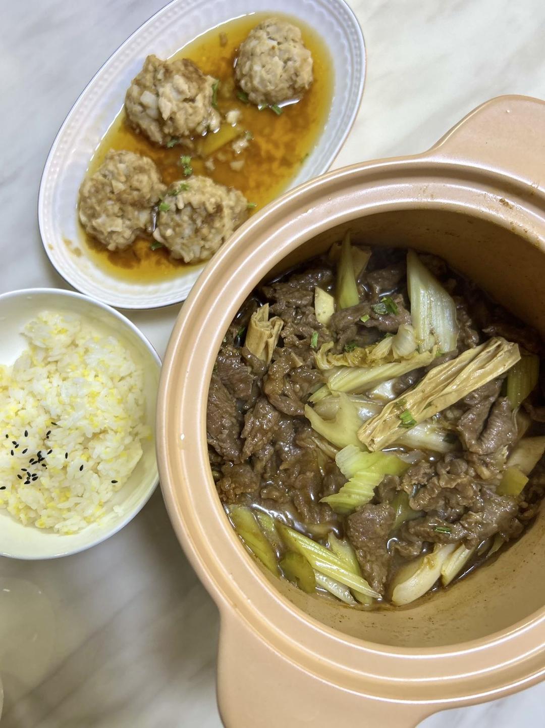 沙茶腐竹牛肉煲