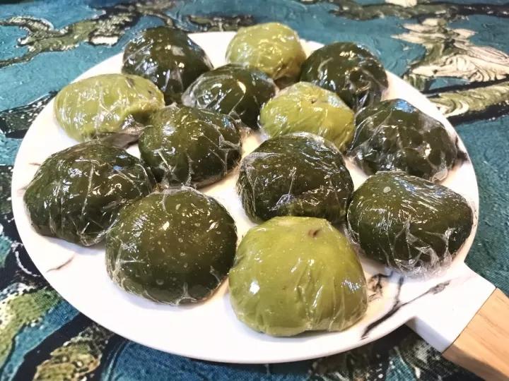 时令点心-艾草青团-4款咸甜配合的馅料