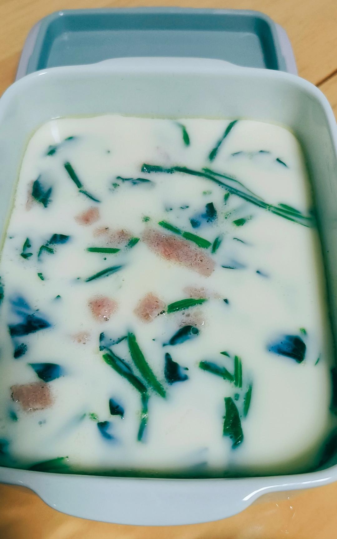 菠菜火腿蒸蛋【10月北鼎蒸炖锅食谱】