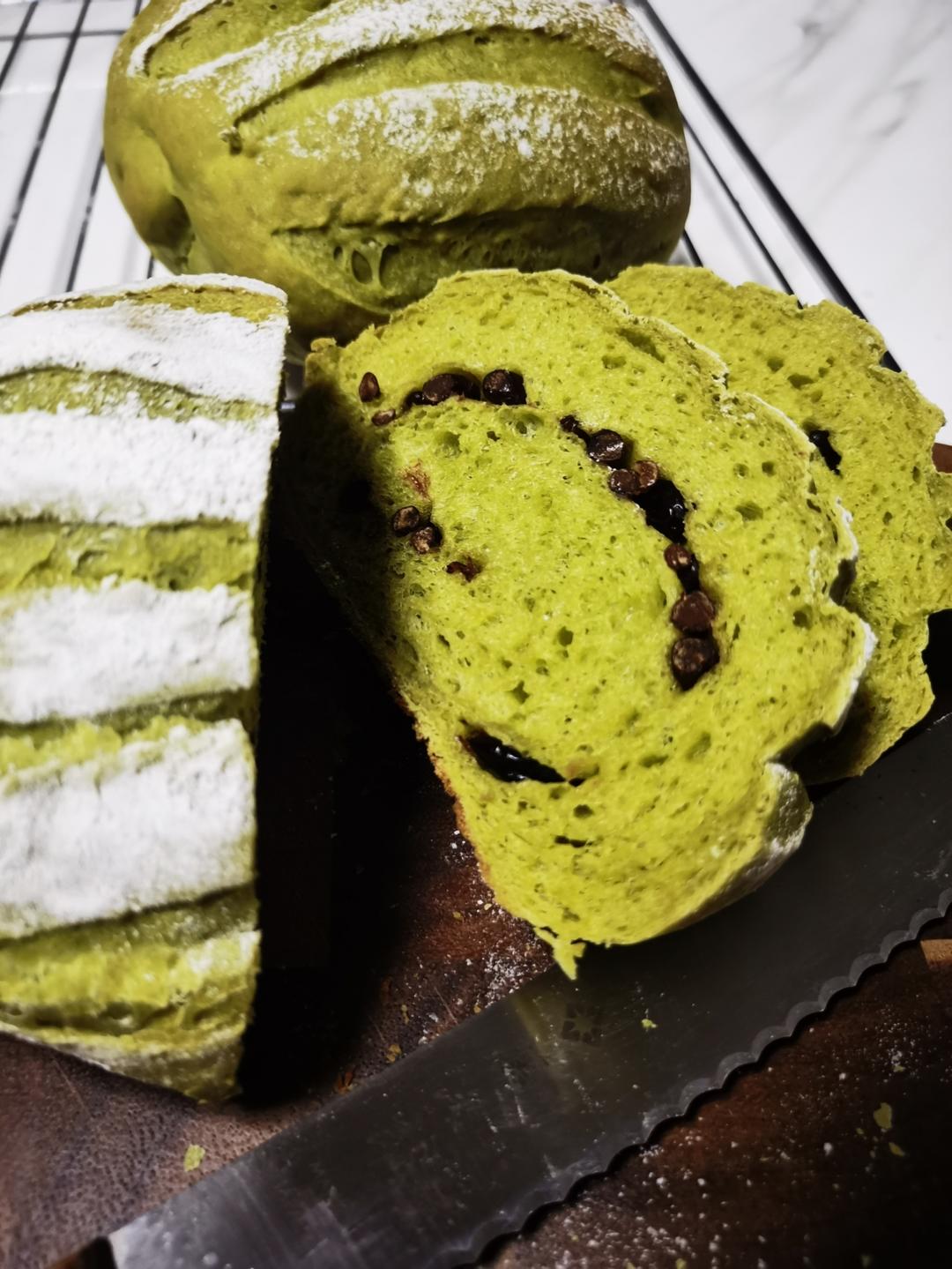 柔软的像云朵~抹茶红豆牛奶哈斯面包