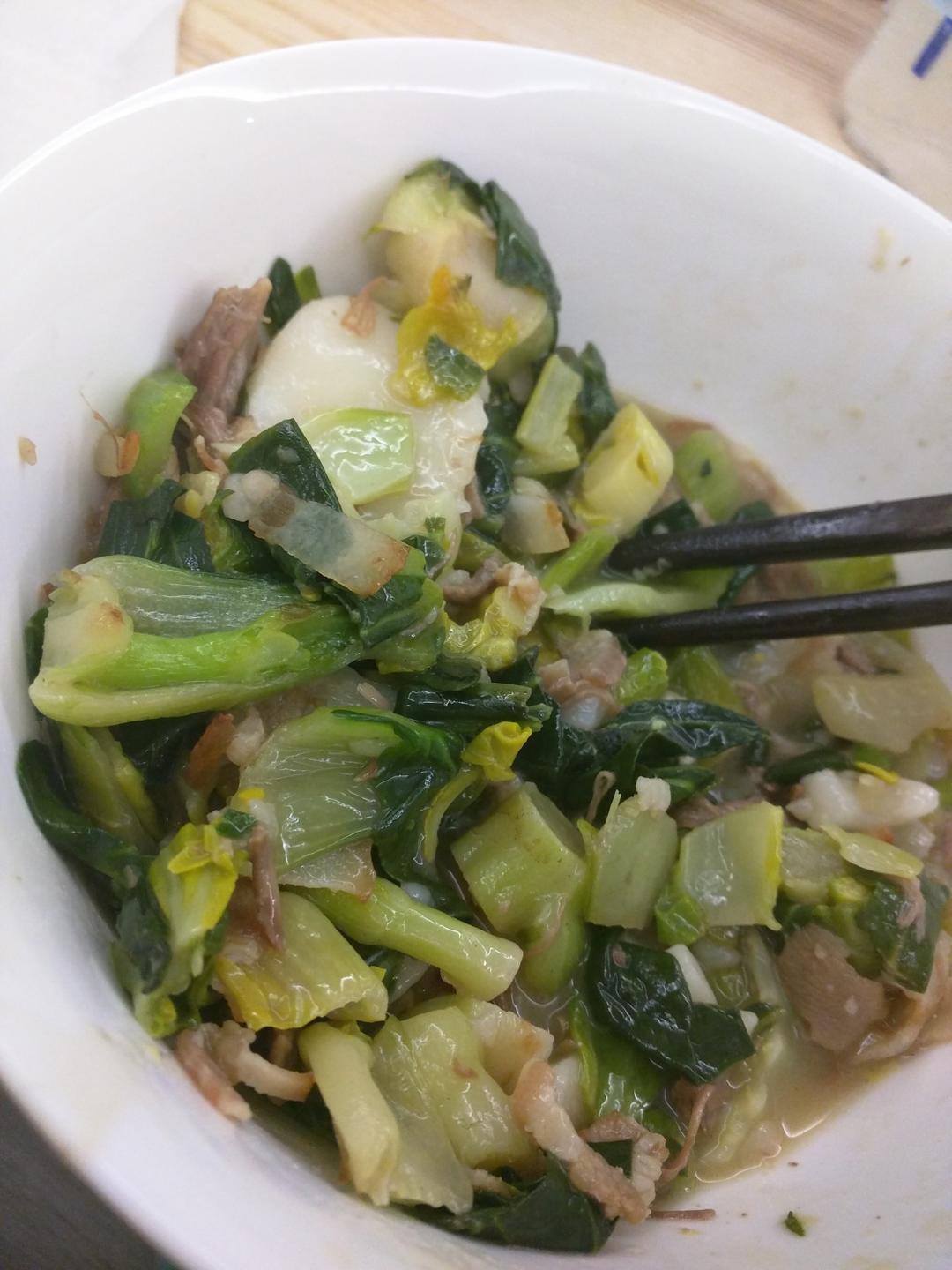 小青菜培根年糕