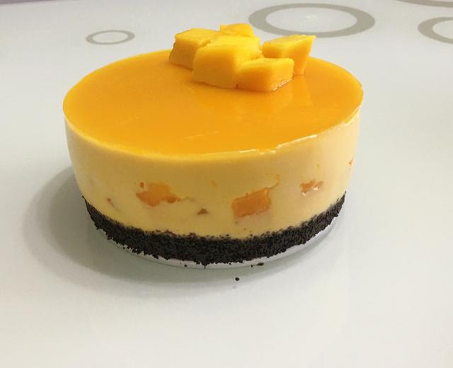 芒果慕斯蛋糕/甜品/镜面果胶(6寸)的做法