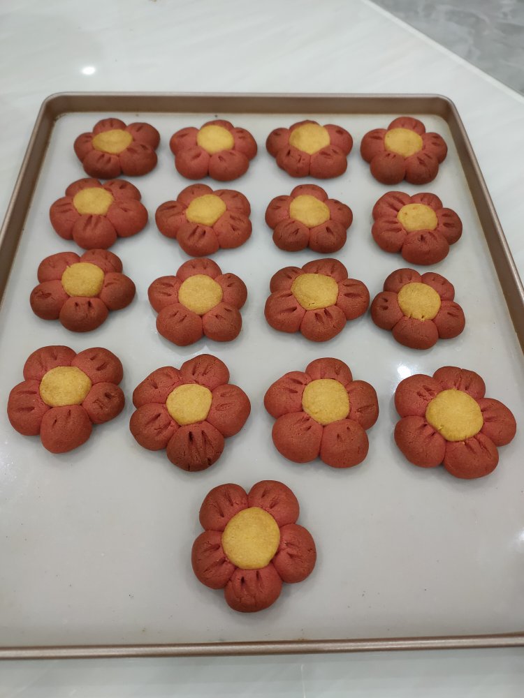 送你一朵小红花 🌺免模具｜零难度花朵饼干