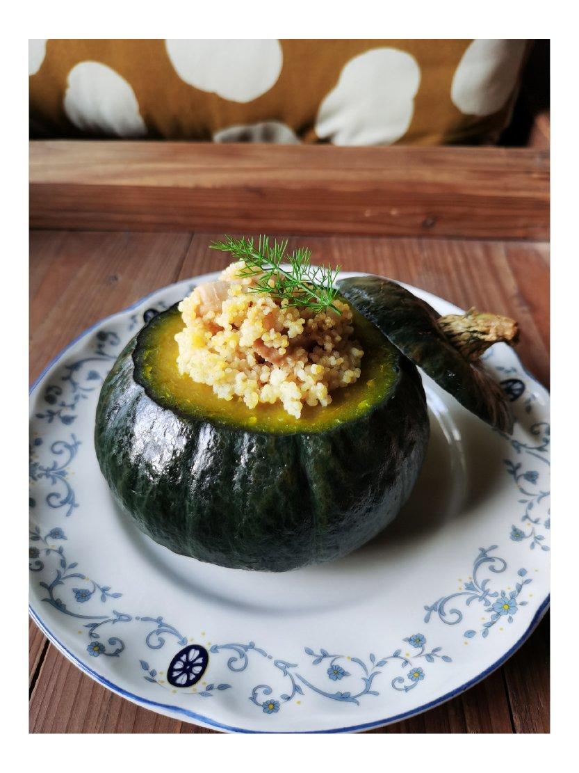 南瓜小米蒸肉
