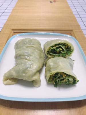 菜馍(菜龙、蒸菜卷、皮白、馅绿)的做法 步骤10