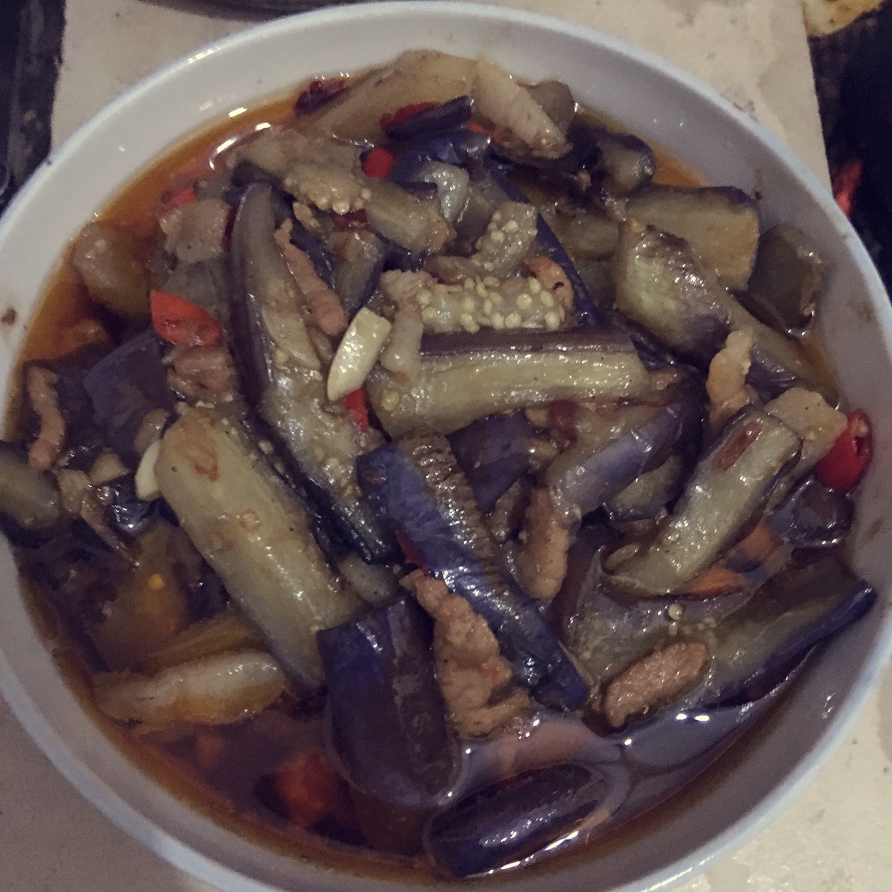 红烧肉沫茄子