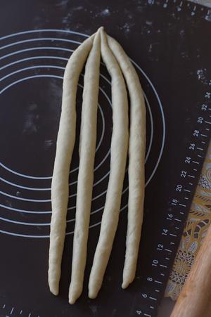 编织系列～四股麻花辫面包的做法 步骤5
