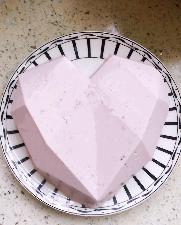 少女❤3D钻石心形覆盆子乳酪慕斯（7寸）