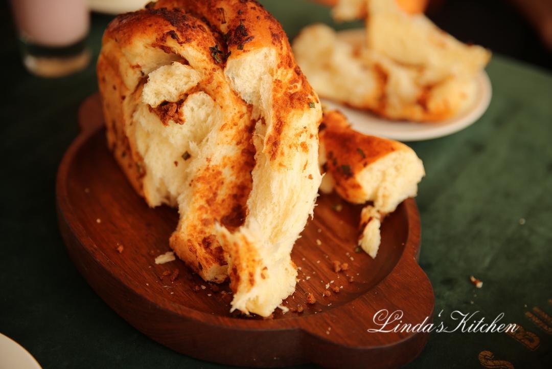 香葱肉松咸土司 手撕面包 咸吐司的做法