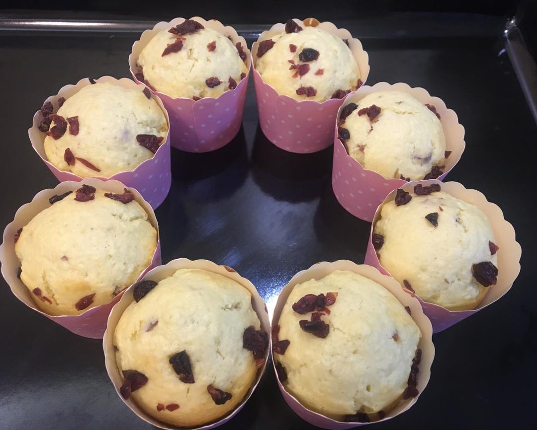 椰蓉蔓越莓马芬蛋糕——香喷喷的